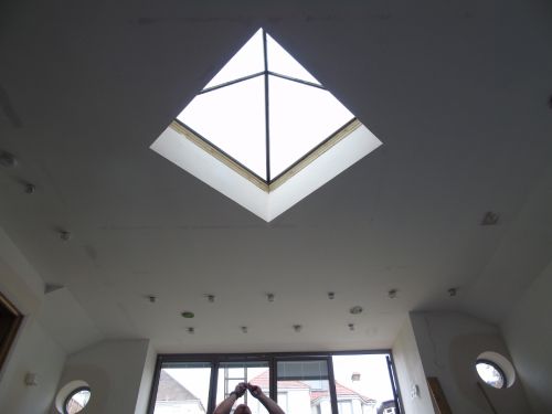 pyramid roof lights from inside